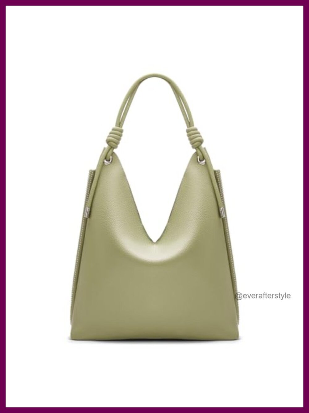 Large Slouchy PU Leather Hobo Shoulder Bag Knotted Handle